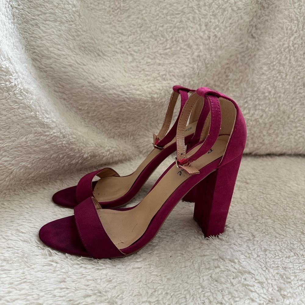 Magenta Block Heels - Picture 3 of 5